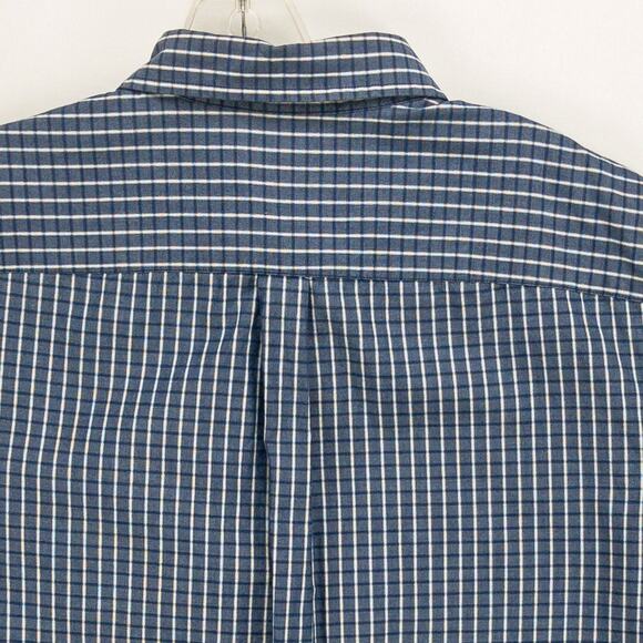 Banana Republic Short Sleeve Button-Up Shirts Men's Large 16 Lot of 2 Check Blue - Picture 12 of 15